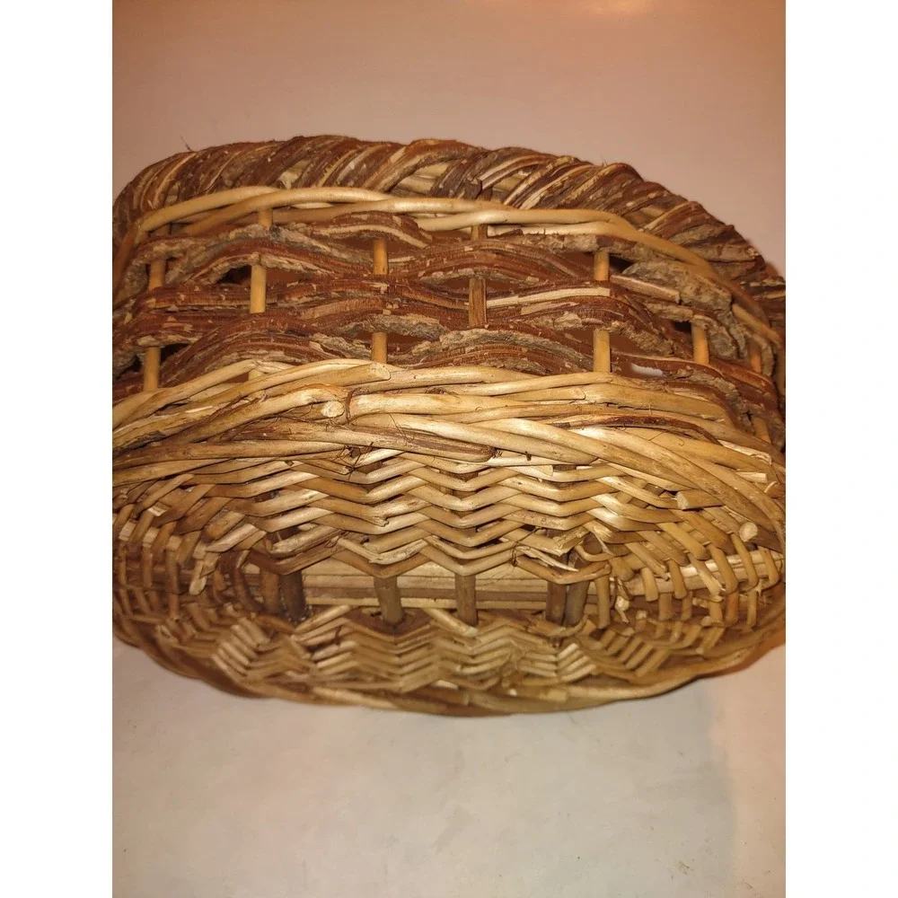 Rustic Woven Twig Large Basket Country Vine Farmhouse Decor Gift Basket 12x9x14